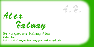 alex halmay business card